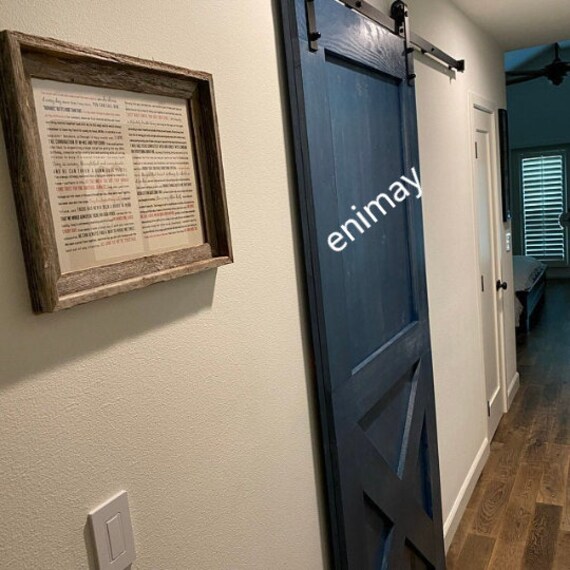 Custom Made Framed Single X Style Sliding Barn Door Etsy