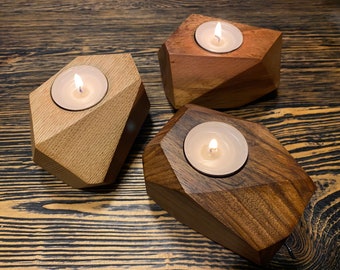 Wooden Candle holders - Triple set - Candle holders wood - Tealight holders - Gift - Personalized Gift