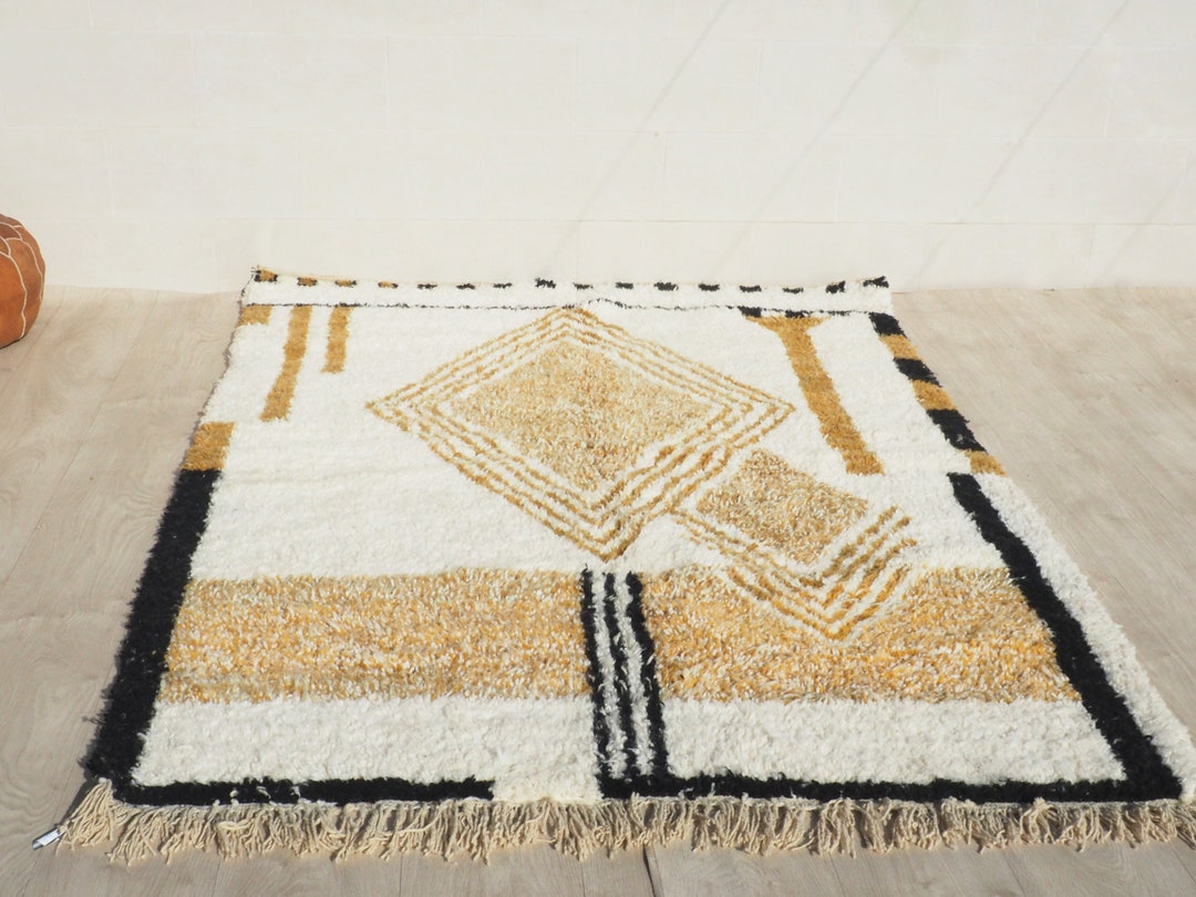 Black Morocco Pattern Faux Cashmere Soft Shaggy Area Rug Carpets For Living Room Bedroom Hall Office main image 1