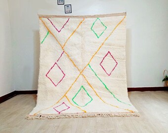 Moroccan handmade rug, shaggy rug, Morrocan rug, Berber carpet, custom size rug, living room rug, shag rug Large area rug Moroccan style rug