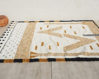 Moroccan handmade rug, shaggy rug, Morrocan rug, Berber carpet, luxury rug, living room rug, shag rug Large area rug Moroccan style rug