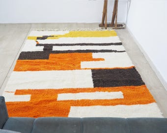 Tapete laranja marroquino, tapete felpudo, tapete marroquino, tapete berbere, tapete de tamanho personalizado, tapete de sala de estar, tapete felpudo Tapete grande tapete estilo marroquino