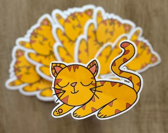 Cute Cat Sticker, Laptop decals, vinyl sticker, water resistance, scratch resistant