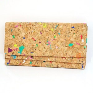 Purse wallet made of cork, cork wallet -rainbow-