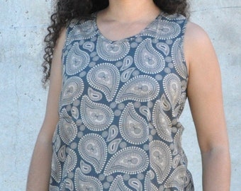 Tanktop with paisley pattern, racerback top with oriental print, light summer shirt