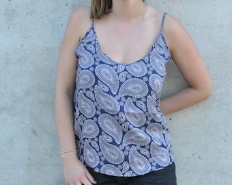 Tanktop with paisley pattern, vegan top with geometric print, light summer shirt