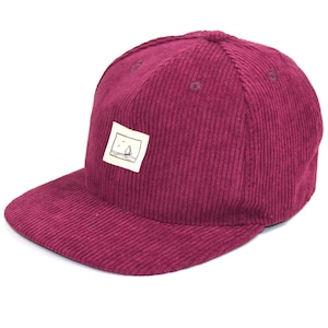 Cord snapback cap, cap wine red made of corduroy, peaked cap, cap, cappy, cap with pattern, hat, cap, cord cap