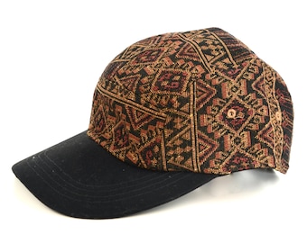 Czapka Boho 5-Panel z bawełny – ręcznie robiona czapka baseballowa w stylu streetwear unisex ze wzorem