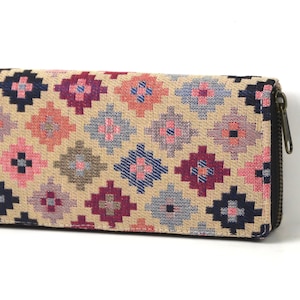 Cartera de mujer en estilo boho / cartera con estampado étnico / cartera vegana