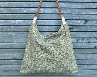 Boho Tote bag, Shopping bag , Bag with geometric  pattern, boho crossbody bag