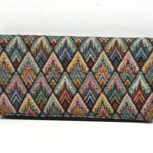 Cartera de algodón / cartera étnica / cartera con cremallera -grande-