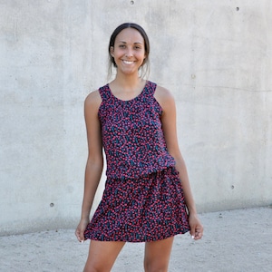 Summer dress, light dress made of viscose, flower print