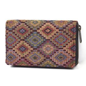 Cartera de mujer en estilo boho / cartera con estampado étnico / cartera vegana