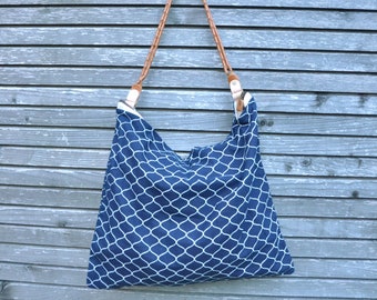 Boho Tote bag, Shopping bag , Bag with geometric  pattern, boho crossbody bag