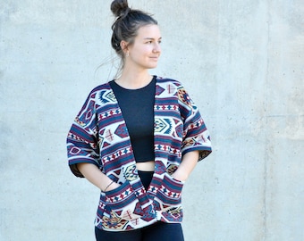 Bohemian Kimono / short jacket / light tribal jacket  / geometric pattern