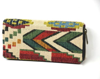 Women's wallet in boho style / wallet with ethnic pattern / vegan wallet