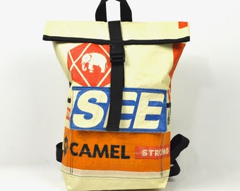 recycled backpack made of cement bags upcycling bag backpack
