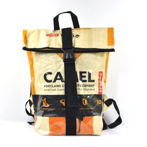 recycled backpack made of cement bags, upcycling bag, backpack