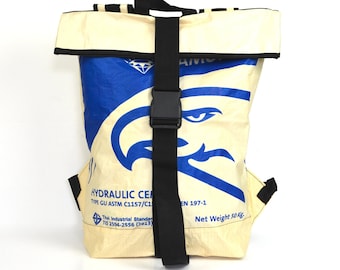recycled backpack made of cement bags, upcycling bag, backpack