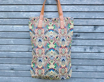 Tas, shopper, tote bag, tote bag, schoudertas met etnisch patroon