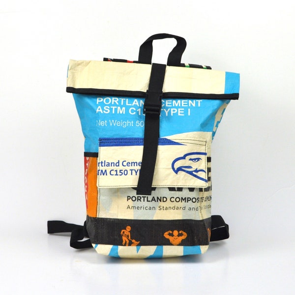 recycled backpack made of cement bags, upcycling bag, backpack