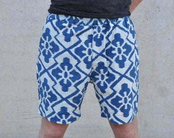 Men Shorts / Shorts made of cotton / short trouser indigo/organic shorts/Hippie shorts