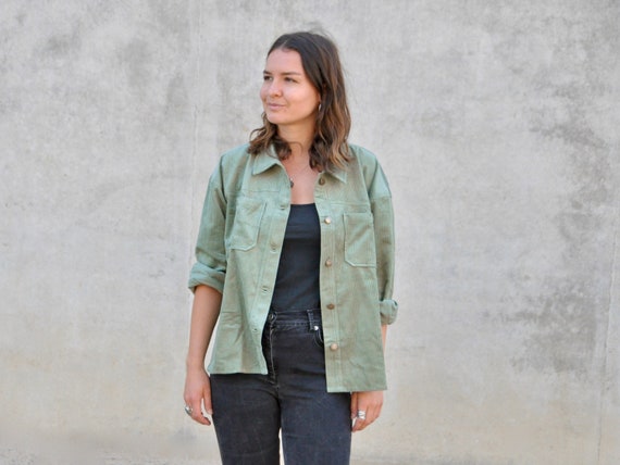 Women's Corduroy Jacket Green Ladies 