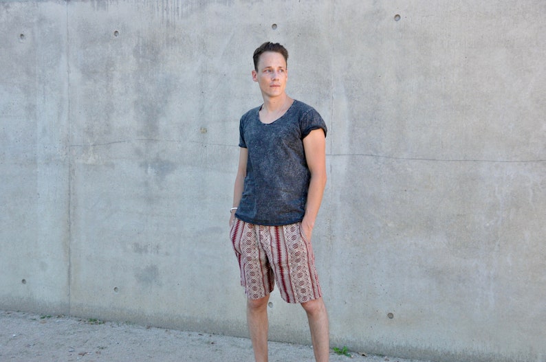Men Shorts boho Shorts made of cotton tribal short trouser organic shorts Hippie shorts ethnic shorts
