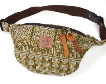 Sac de ventre, sac de hanche, sac banane, sac de ceinture, motif ethnique, sac banane en coton avec motif géométrique