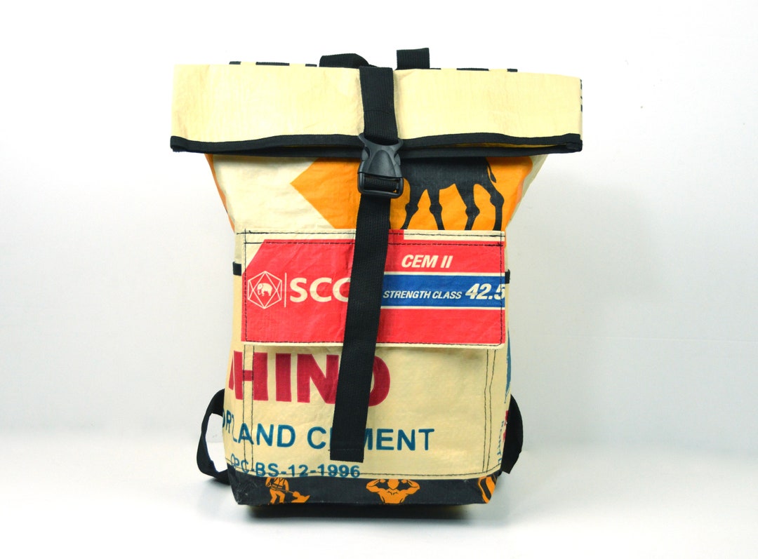 Recycled Backpack Made From Old Cement Bags Upcycling Etsy