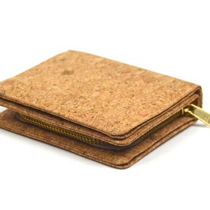 Billetera de corcho, billetera sostenible, billetera natural, billetera de corcho, billetera pequeña y práctica