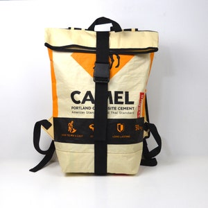 recycled backpack made of cement bags, upcycling bag, backpack