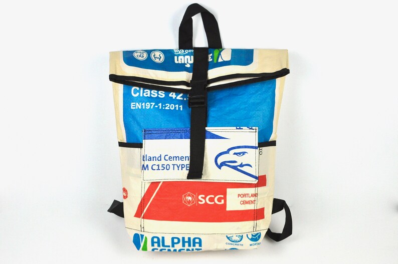 recycled backpack made of cement bags upcycling bag backpack