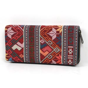 Boho-style wallet for women / ethnic pattern wallet / vegan wallet