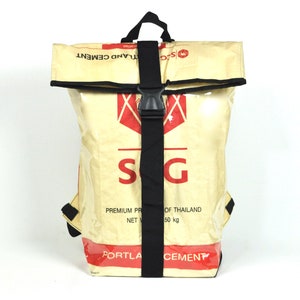 Recycelter Rucksack aus alten Zementsäcken, upcycling Rucksack, Kuriertasche, nachhaltiger Rucksack