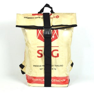 recycled backpack made of cement bags, upcycling bag, backpack image 1