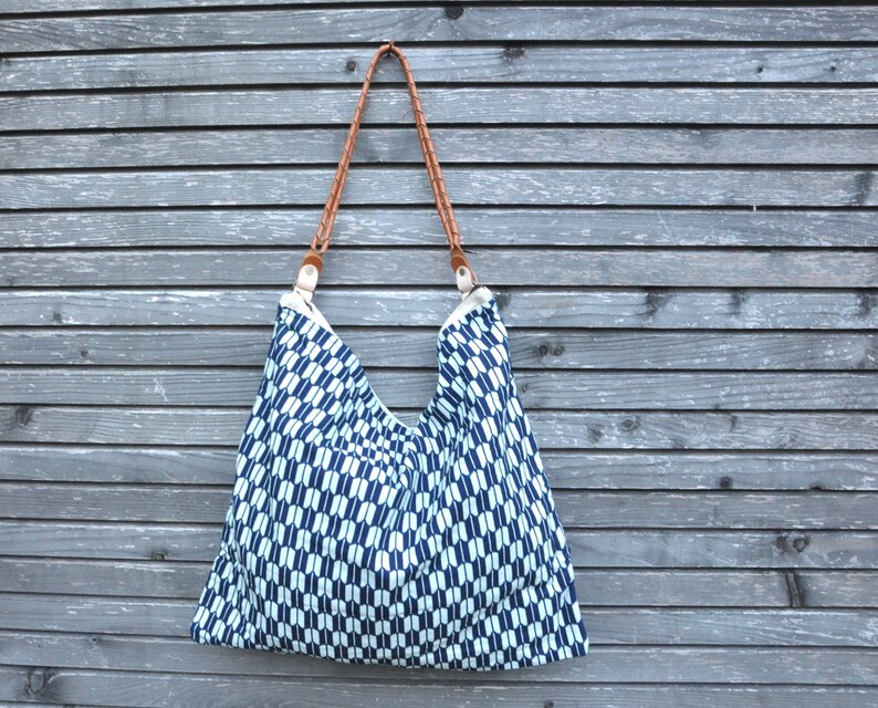 Boho Tote bag, Shopping bag, Bag with geometric pattern, boho crossbody bag image 1