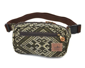 Cotton Waist Bag – Ethnic Pattern – Adjustable – Durable