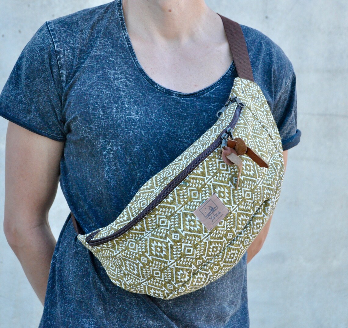 XXL fanny pack big hip bag tribal pattern boho fanny pack Etsy