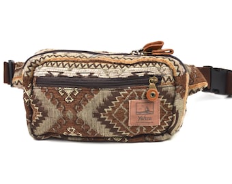 Cotton Waist Bag – Ethnic Pattern – Adjustable – Durable