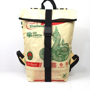 Recycled backpack made from old cement bags, upcycling backpack, messenger bag, sustainable backpack