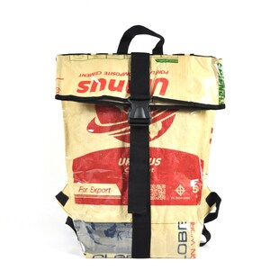 recycled backpack made of cement bags, upcycling bag, backpack