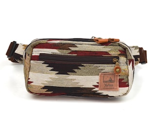 Cotton Fanny Pack with Ikat Pattern – Festival Crossbody Bag