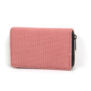 Portefeuille en velours côtelé, portefeuille en velours côtelé vieux rose, portefeuille boho pour femme, portefeuille en coton végétalien