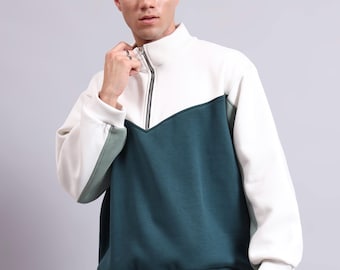 Mens Half Zip Pullover Fleece Sweatshirt