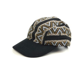 Czapka Boho 5-Panel z bawełny – ręcznie robiona czapka baseballowa w stylu streetwear unisex ze wzorem