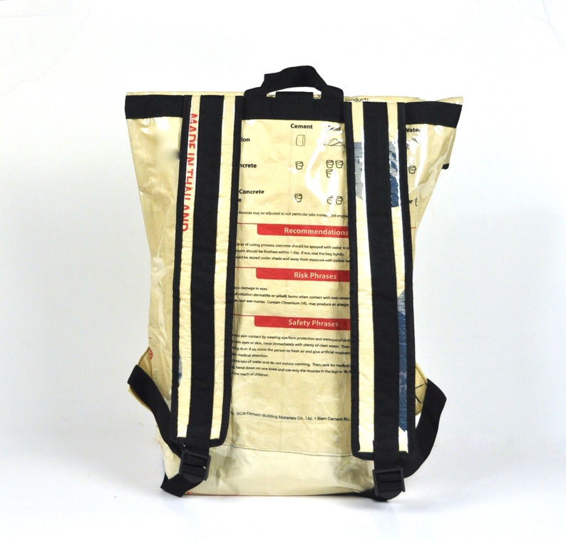 recycled backpack made of cement bags, upcycling bag, backpack image 2