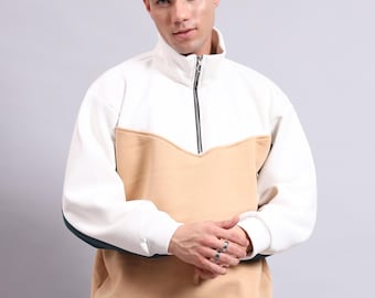 Mens Half Zip Pullover Fleece Sweatshirt