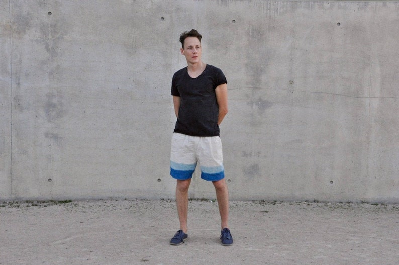 Men Shorts Shorts made of cotton short trouser indigoorganic shortsHippie shorts