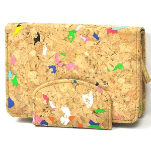Monedero/billetera/monedero de corcho -arco iris-